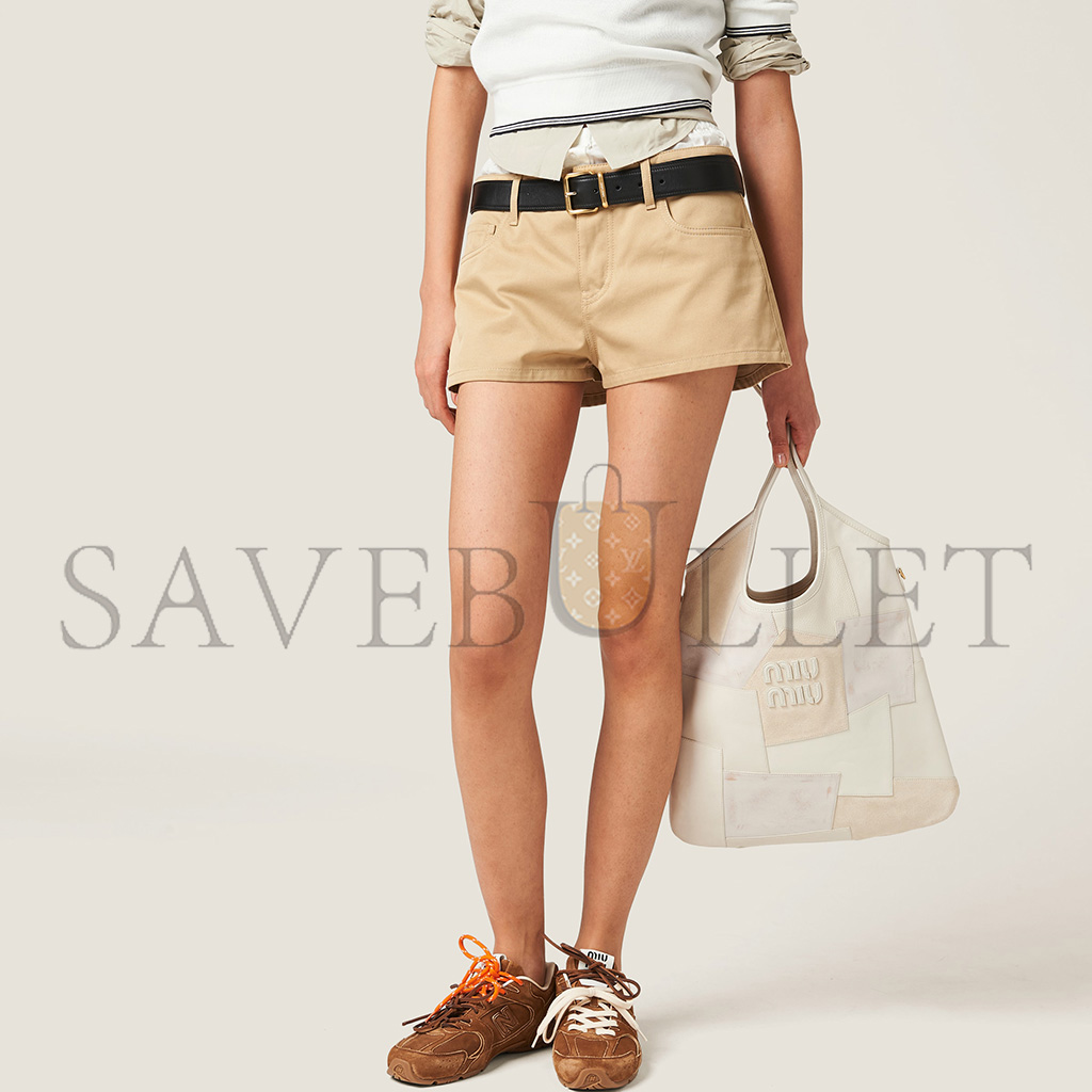 MIU MIU IVY LEATHER PATCHWORK HANDBAG 5BG231 (40*35cm)